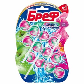{{photo.Alt || photo.Description || 'Освежитель WC (для туалета) твердый 3х50 г БРЕФ Perfume Switch, "Яблоня-лотос", 2336888'}}