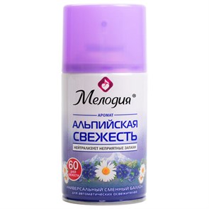 {{photo.Alt || photo.Description || 'Сменный баллон 250 мл МЕЛОДИЯ "Альпийская свежесть", для автоматических освежителей, универсальный, 605228'}}