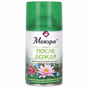 {{photo.Alt || photo.Description || 'Сменный баллон 250 мл МЕЛОДИЯ "После дождя", для автоматических освежителей, универсальный, 605227'}}