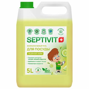 {{photo.Alt || photo.Description || 'Средство для мытья посуды гипоаллергенное 5 л, SEPTIVIT "Ледяной лайм", биоразлагаемый,'}}