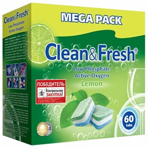 Таблетки для посудомоечных машин 60 шт. CLEAN&amp;FRESH ALL-in-1, УТ000000338 606519