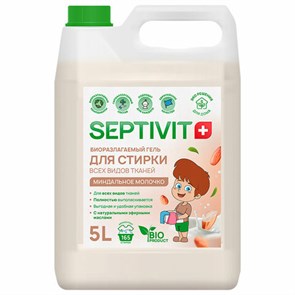 {{photo.Alt || photo.Description || 'Гель для стирки всех типов ткани гипоаллергенный 5 л, SEPTIVIT "Миндальное молочко",'}}