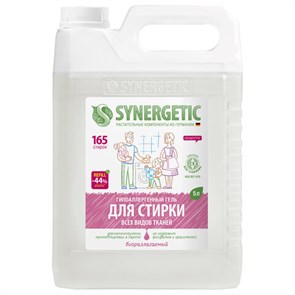 {{photo.Alt || photo.Description || 'Гель для стирки для всех видов тканей 5 л SYNERGETIC, гипоаллергенный, 109500'}}
