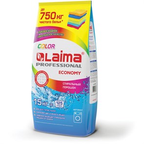 {{photo.Alt || photo.Description || 'Стиральный порошок автомат 15 кг LAIMA PROFESSIONAL Color, для всех типов тканей, 605572'}}