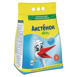 Стиральный порошок для всех типов стирки, 4 кг, АИСТЁНОК "Волшебный вихрь", бесфосфатный, 4301010015 604880