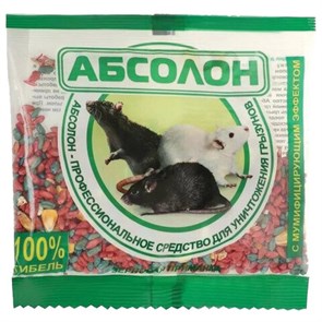 Приманка зерновая для уничтожения грызунов мумифицирующая 100 г, АБСОЛОН, пакет, АЛП100 608936
