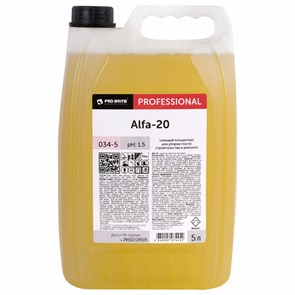 {{photo.Alt || photo.Description || 'Средство для уборки после строительства моющее, 5 л, PRO-BRITE ALFA-20, кислотное, концентрат, 034-5'}}