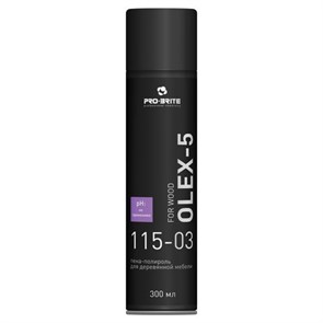 Полироль-пена для мебели 300 мл, PRO-BRITE OLEX-5 For Wood, очищает, придает блеск, аэрозоль, 115-03 605243