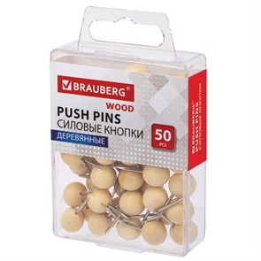 {{photo.Alt || photo.Description || 'Силовые кнопки-гвоздики BRAUBERG WOOD, деревянные (шарики), 50 штук, 10 мм, 272761'}}