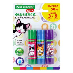 {{photo.Alt || photo.Description || 'Клей-карандаш "Anime" 9 г, ВЫГОДНАЯ УПАКОВКА, BRAUBERG KIDS, 3 штуки на блистере, 272471'}}