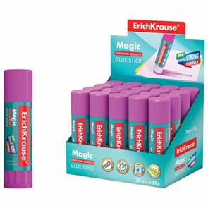 {{photo.Alt || photo.Description || 'Клей-карандаш ERICH KRAUSE "Magic", 15 г, обесцвечивающийся после высыхания, 4446'}}