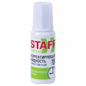 {{photo.Alt || photo.Description || 'Корректирующая жидкость STAFF "Everyday" быстросохнущая, 15 мл, с кисточкой, 229398'}}