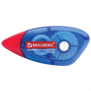 {{photo.Alt || photo.Description || 'Корректирующая лента BRAUBERG, 5 мм х 8 м, корпус синий, механизм перемотки, блистер, 227801'}}