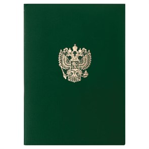 {{photo.Alt || photo.Description || 'Папка адресная бумвинил с гербом России, формат А4, зеленая, индивидуальная упаковка, STAFF "Basic", 129581'}}