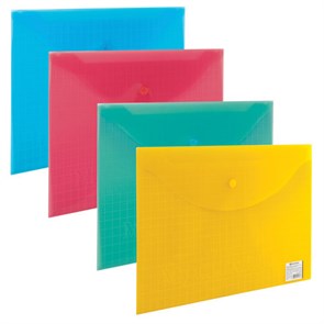 {{photo.Alt || photo.Description || 'Папка-конверт с кнопкой BRAUBERG "My CLEAR BAG", А4, до 100 листов, прозрачная, ассорти, 0,15 мм, 225174'}}
