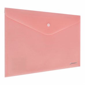{{photo.Alt || photo.Description || 'Папка-конверт с кнопкой BRAUBERG "Pastel", А4, матовая непрозрачная, персиковая, ПРОЧНАЯ 0,2 мм, 272882'}}