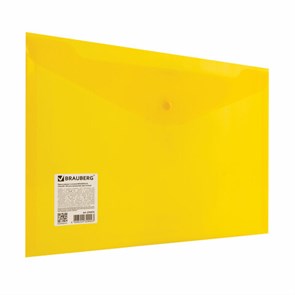 {{photo.Alt || photo.Description || 'Папка-конверт с кнопкой BRAUBERG А4 до 100 л. прозрачная желтая СВЕРХПРОЧНАЯ 0,18 мм, 270472'}}