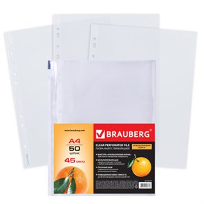 {{photo.Alt || photo.Description || 'Папки-файлы перфорированные А4 BRAUBERG "PREMIUM", КОМПЛЕКТ 50 шт., матовые, 45 мкм, 221712'}}