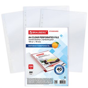 {{photo.Alt || photo.Description || 'Папки-файлы перфорированные А4 BRAUBERG "STANDARD", КОМПЛЕКТ 100 шт., матовые, 40 мкм, 229660'}}