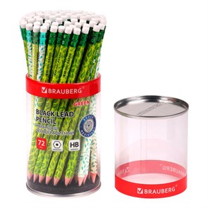 {{photo.Alt || photo.Description || 'Карандаш чернографитный BRAUBERG "GREEN", 1 шт., HB, с ластиком, пластиковый, ассорти, 181746'}}