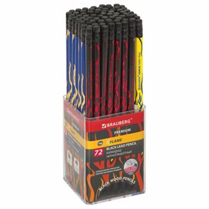 {{photo.Alt || photo.Description || 'Карандаш чернографитный BRAUBERG "PREMIUM TURKEY", 1 шт., "Flame", НВ, ассорти, дисплей,181565'}}