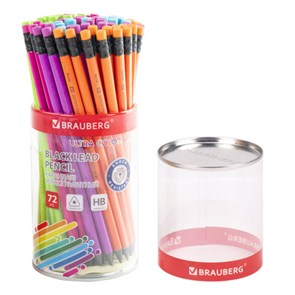 {{photo.Alt || photo.Description || 'Карандаш чернографитный BRAUBERG "ULTRA COLOR", 1 шт., HB, с ластиком, пластиковый, 181708'}}