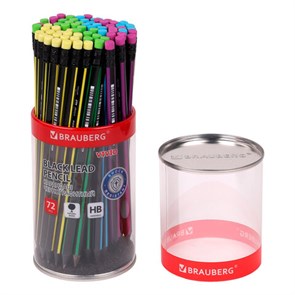 {{photo.Alt || photo.Description || 'Карандаш чернографитный BRAUBERG "VIVID", 1 шт., HB, с ластиком, корпус ассорти, 181756'}}