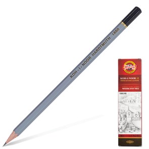 Карандаш чернографитный KOH-I-NOOR 1860, 1 шт., HB, корпус серый, 18600HB00104 180815