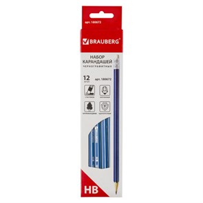 {{photo.Alt || photo.Description || 'Карандаши чернографитные BRAUBERG НАБОР 12 шт., "ZTX", HB, с резинкой, синий корпус, картонная упаковка, 180672'}}