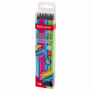 {{photo.Alt || photo.Description || 'Набор карандашей чернографитных BRAUBERG "ULTRA COLOR" 12 шт., HB, с ластиком, пластиковые, 181710'}}
