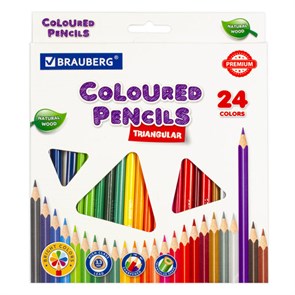 {{photo.Alt || photo.Description || 'Карандаши цветные BRAUBERG PREMIUM, 24 цвета, трехгранные, грифель 3,3 мм, натуральное дерево, 181653'}}
