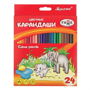 {{photo.Alt || photo.Description || 'Карандаши цветные ГАММА "Мультики", 24 цвета, трехгранные, натуральное дерево, 290122_24'}}