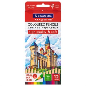 {{photo.Alt || photo.Description || 'Карандаши цветные мягкие BRAUBERG АКАДЕМИЯ, 12 цветов, шестигранные, грифель 3 мм, натуральное дерево, 181864'}}