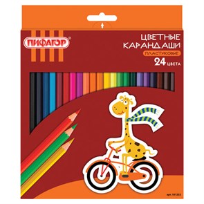{{photo.Alt || photo.Description || 'Карандаши цветные ПИФАГОР "ЖИРАФ", 24 цвета, шестигранные, 181252'}}