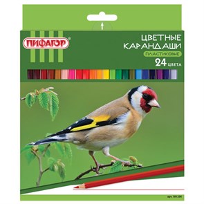 {{photo.Alt || photo.Description || 'Карандаши цветные ПИФАГОР "ЛЕСНЫЕ ЖИТЕЛИ", 24 цвета, шестигранные, 181336'}}