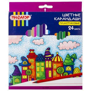 {{photo.Alt || photo.Description || 'Карандаши цветные ПИФАГОР "СКАЗОЧНЫЙ ГОРОД", 24 цвета, шестигранные, 181585'}}