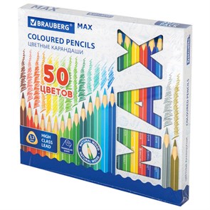 {{photo.Alt || photo.Description || 'Карандаши цветные супермягкие яркие BRAUBERG MAX, 50 цветов, трехгранные, грифель 3,3 мм, натуральное дерево, 181860'}}