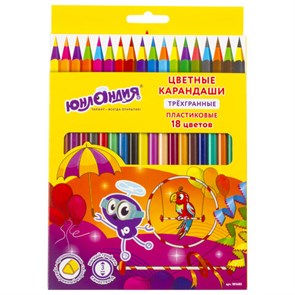 {{photo.Alt || photo.Description || 'Карандаши цветные ЮНЛАНДИЯ "КАРНАВАЛ", 18 цветов, трехгранные, грифель 3 мм, 181685'}}