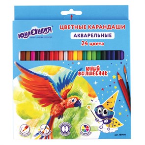 {{photo.Alt || photo.Description || 'Карандаши цветные акварельные ЮНЛАНДИЯ "ЮНЫЙ ВОЛШЕБНИК", 24 цвета, шестигранные, грифель 3 мм, натуральное дерево, 181404'}}