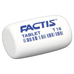Ластик FACTIS Tablet T 18 (Испания), 45х28х13 мм, белый, скошенный край, CMFT18 227993
