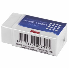 {{photo.Alt || photo.Description || 'Ластик PENTEL (Япония) "HI-POLYMER ERASER", 35х16х11,5 мм, белый, прямоугольный, картонный держатель, ZEH-03'}}