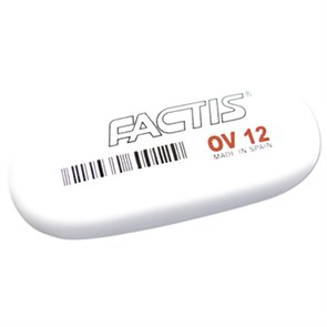 Ластик большой FACTIS OV 12 (Испания), 61х28х13 мм, белый, овальный, CMFOV12 227986