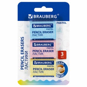 {{photo.Alt || photo.Description || 'Ластики BRAUBERG PASTEL MAXI НАБОР 3 штуки, размер ластика 44х32х13 мм, упаковка блистер, 271345'}}