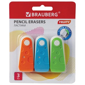 {{photo.Alt || photo.Description || 'Набор ластиков BRAUBERG "FRUITY" 3 шт., 57х24х15 мм, белые, пластиковый футляр ассорти, 229563'}}