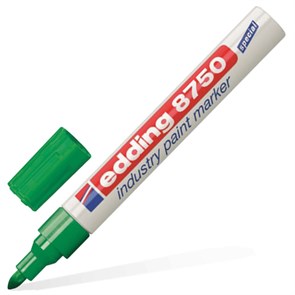 Маркер-краска лаковый (paint marker) EDDING 8750, ЗЕЛЕНЫЙ, 2-4 мм, круглый наконечник, алюминиевый корпус, Е-8750/4 150714
