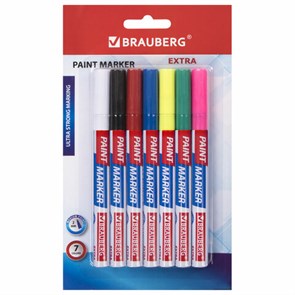 {{photo.Alt || photo.Description || 'Маркер-краска лаковый EXTRA (paint marker) 2 мм, НАБОР 7 цветов, УСИЛЕННАЯ НИТРО-ОСНОВА, BRAUBERG, 151996'}}