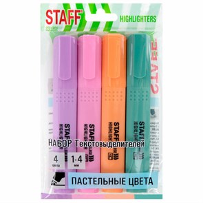 {{photo.Alt || photo.Description || 'Набор текстовыделителей 4 ПАСТЕЛЬНЫХ ЦВЕТА, АССОРТИ, STAFF College "STICK PASTEL", линия письма 1-4 мм, скошенный наконечник, 152531'}}