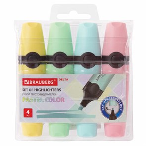 {{photo.Alt || photo.Description || 'Набор текстовыделителей BRAUBERG 4 шт., АССОРТИ, "DELTA PASTEL", линия 1-5 мм, 151735'}}