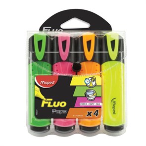 Набор текстовыделителей MAPED (Франция) 4 шт., АССОРТИ, "Fluo Pep's Classic", линия 1-5 мм, 742547 150765