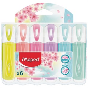 {{photo.Alt || photo.Description || 'Набор текстовыделителей MAPED 6 шт., АССОРТИ, "FLUO PEP'S Pastel", линия 1-5 мм, 742558'}}